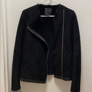Theory black lamb shearling jacket